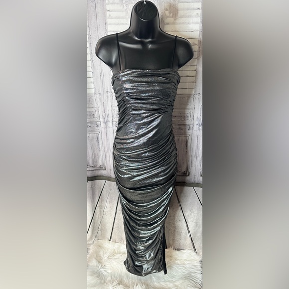 morning mist Dresses & Skirts - Metallic ruffle dress.